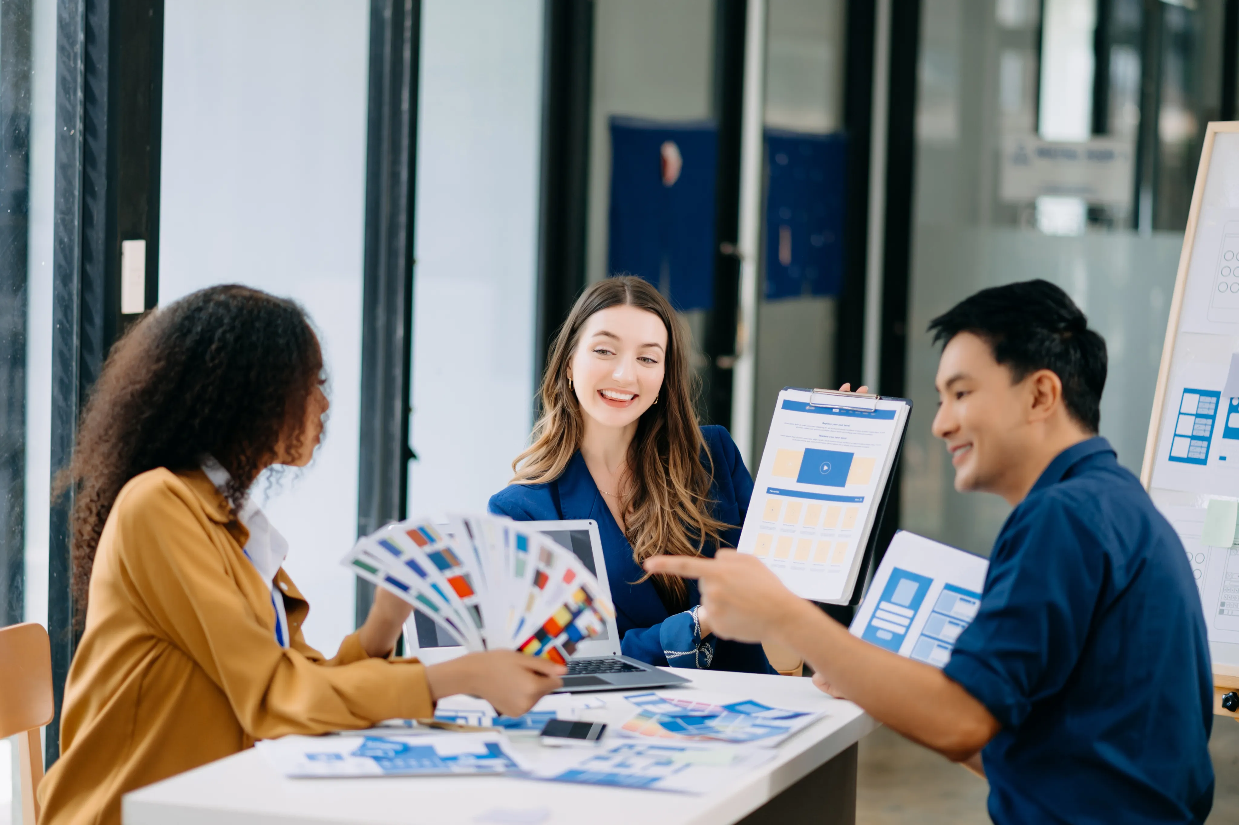 Team collaborating at the table